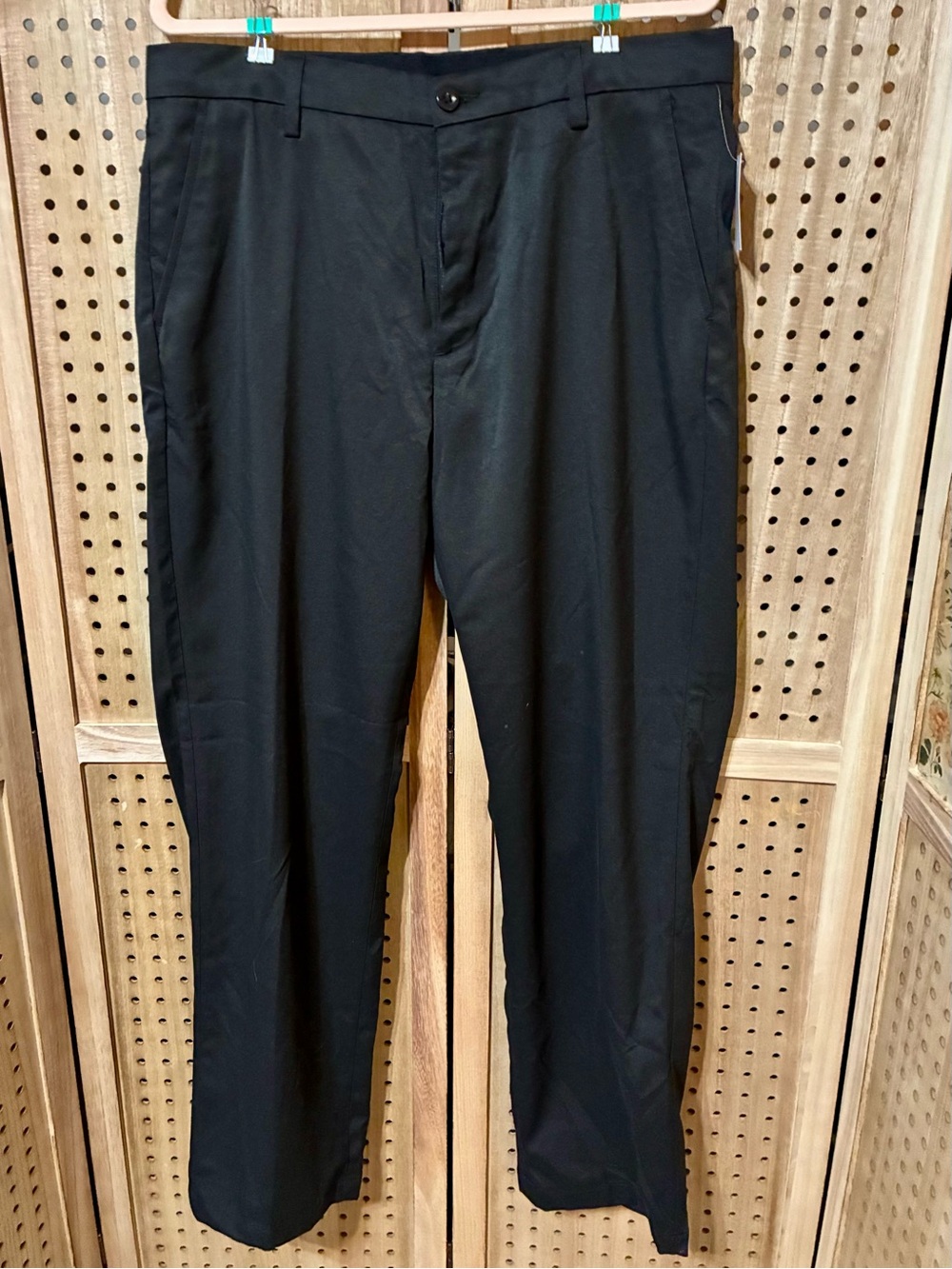 Men's Black Dress Pants - Classic Straight Fit 36x33